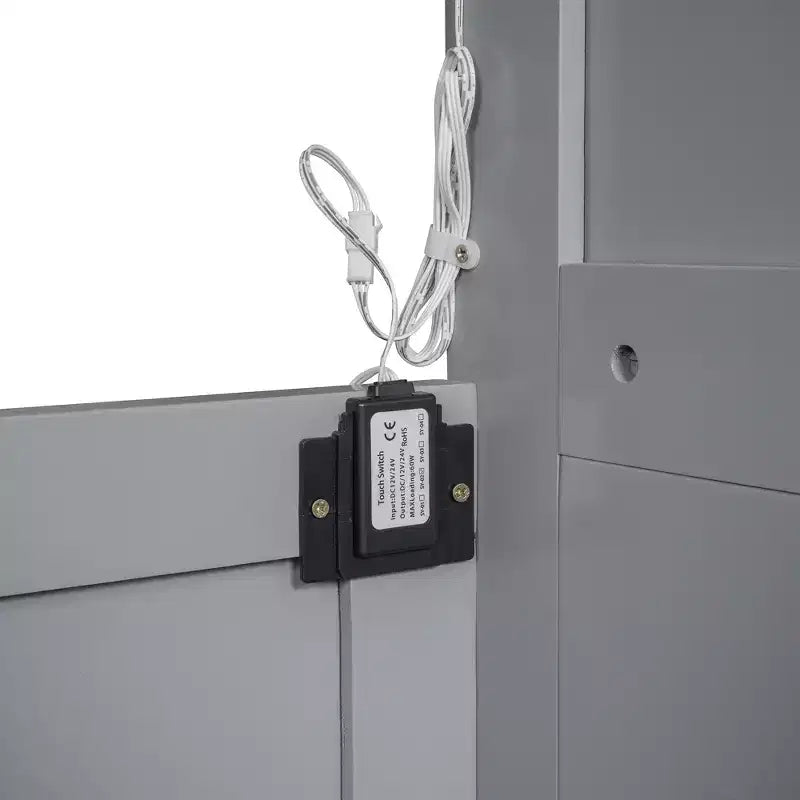 Letto a Scomparsa Whisen Modern Wood, Ripiegabile in un Mobile con Ripiani, Armadio e Luci LED