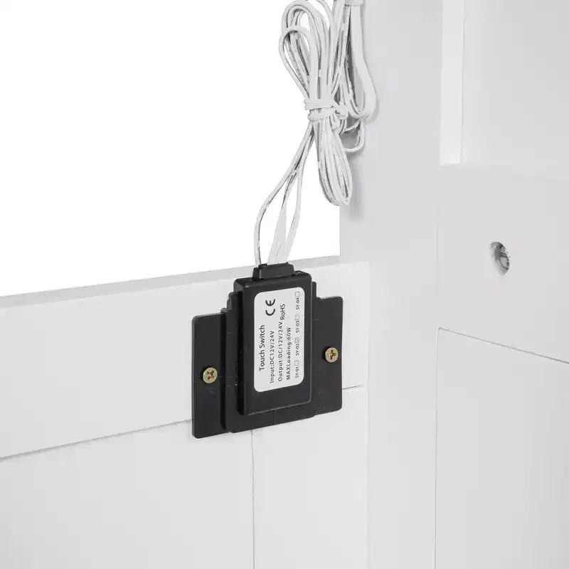 Letto a Scomparsa Whisen Modern Wood, Ripiegabile in un Mobile con Ripiani, Armadio e Luci LED