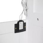 Letto a Scomparsa Whisen Modern Wood, Ripiegabile in un Mobile con Ripiani, Armadio e Luci LED