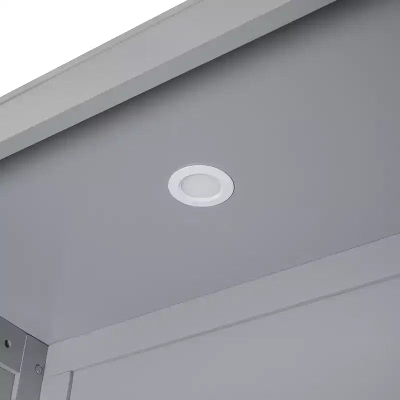 Letto a Scomparsa Whisen Modern Wood, Ripiegabile in un Mobile con Ripiani, Armadio e Luci LED