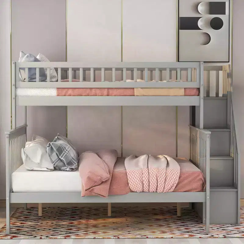 Letto a castello Whisen a una piazza e mezzo con scala e contenitore