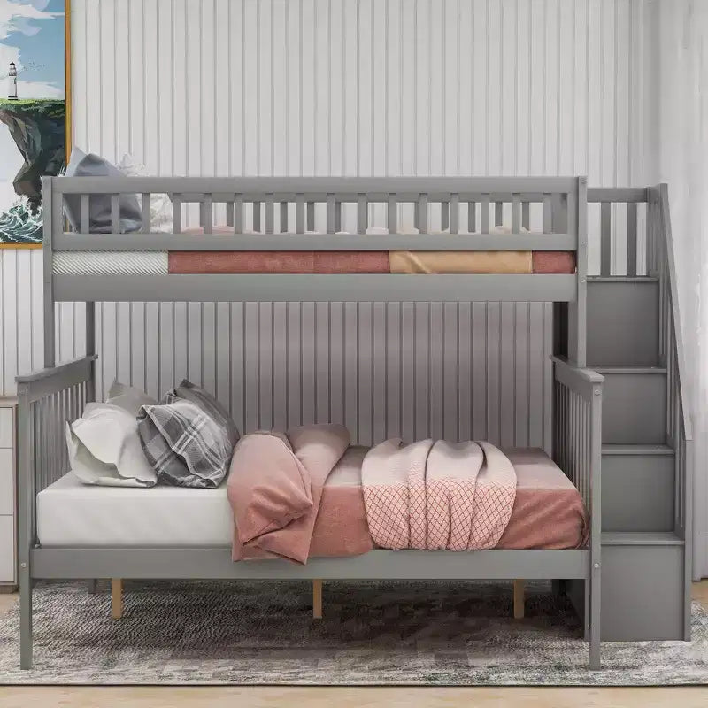 Letto a castello Whisen a una piazza e mezzo con scala e contenitore
