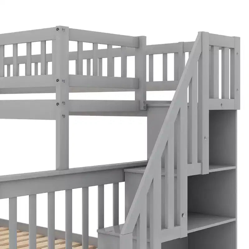 Letto a castello Whisen a una piazza e mezzo con scala e contenitore