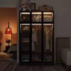 Armadio Hitow Stile Moderno Ante in Vetro Illuminazione Regolabile Integrata