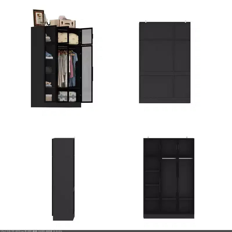 Armadio Hitow Stile Moderno Ante in Vetro Illuminazione Regolabile Integrata