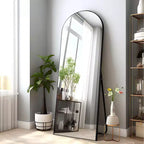 PexFix 71x31 Arch Solid Wood Full Length Mirror Floor Mirror in Black