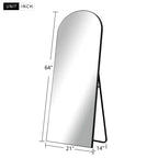 PexFix Specchio a figura intera ad arco in legno massello 71x31 Specchio da terra in nero