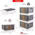 dbest products Quik Box Contenitori impilabili da 31,8 litri con ante Organizer pieghevole Contenitore pieghevole Perfetto per ogni casa