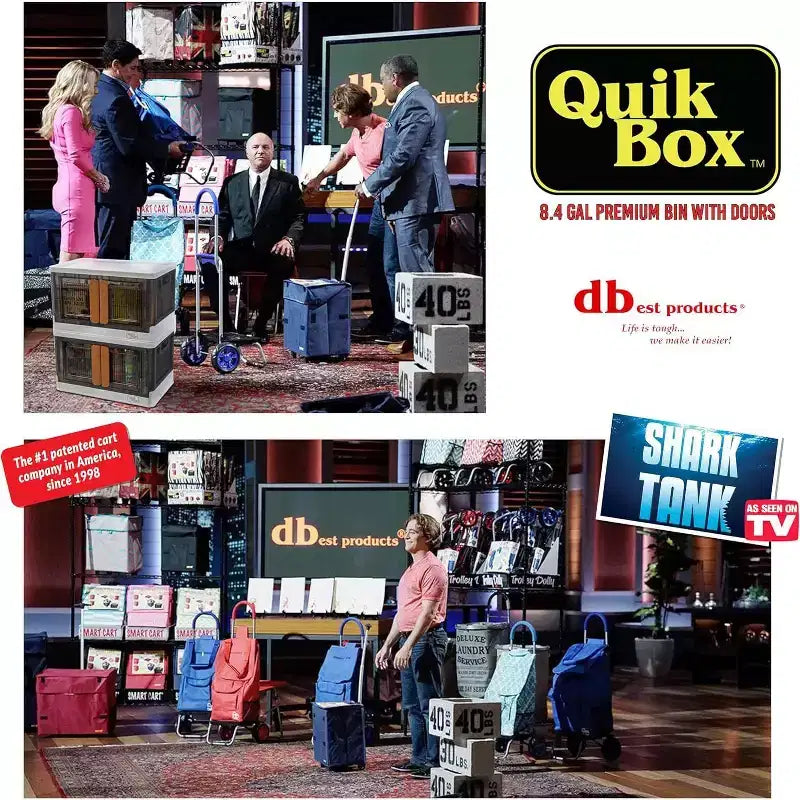 dbest products Quik Box Contenitori impilabili da 31,8 litri con ante Organizer pieghevole Contenitore pieghevole Perfetto per ogni casa