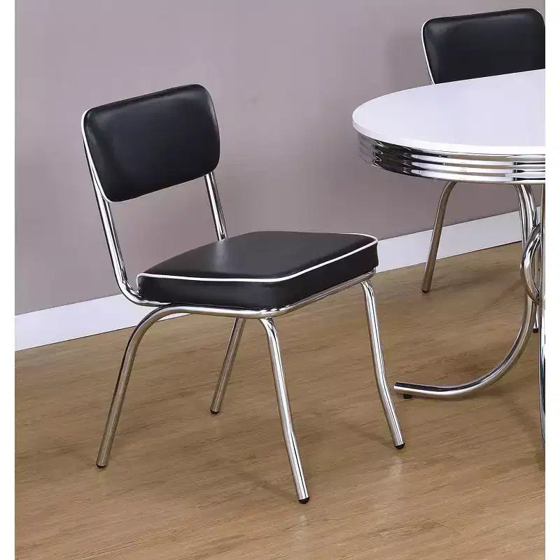 Set di 2 sedie Simple Relax in similpelle e metallo, colore nero