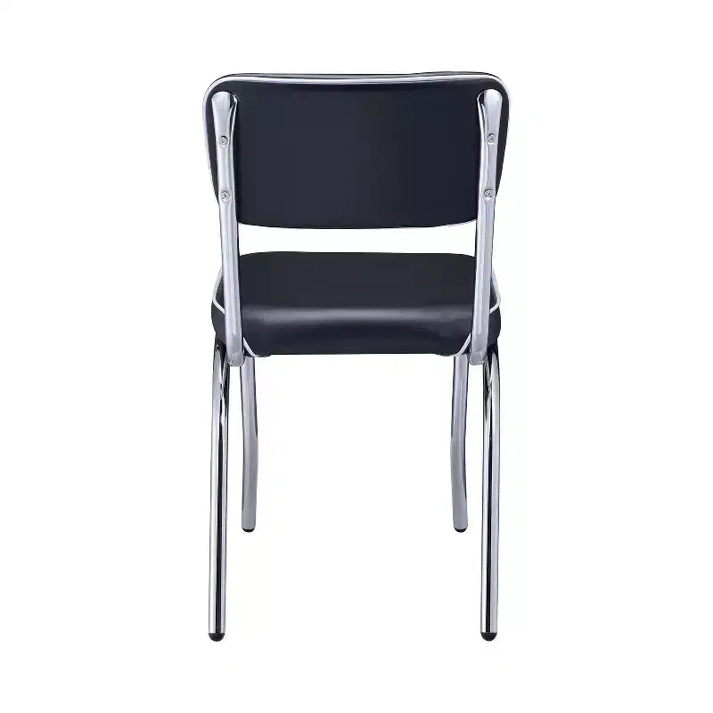 Set di 2 sedie Simple Relax in similpelle e metallo, colore nero
