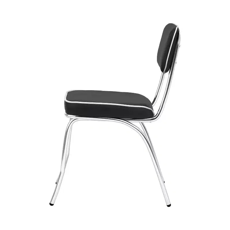 Set di 2 sedie Simple Relax in similpelle e metallo, colore nero