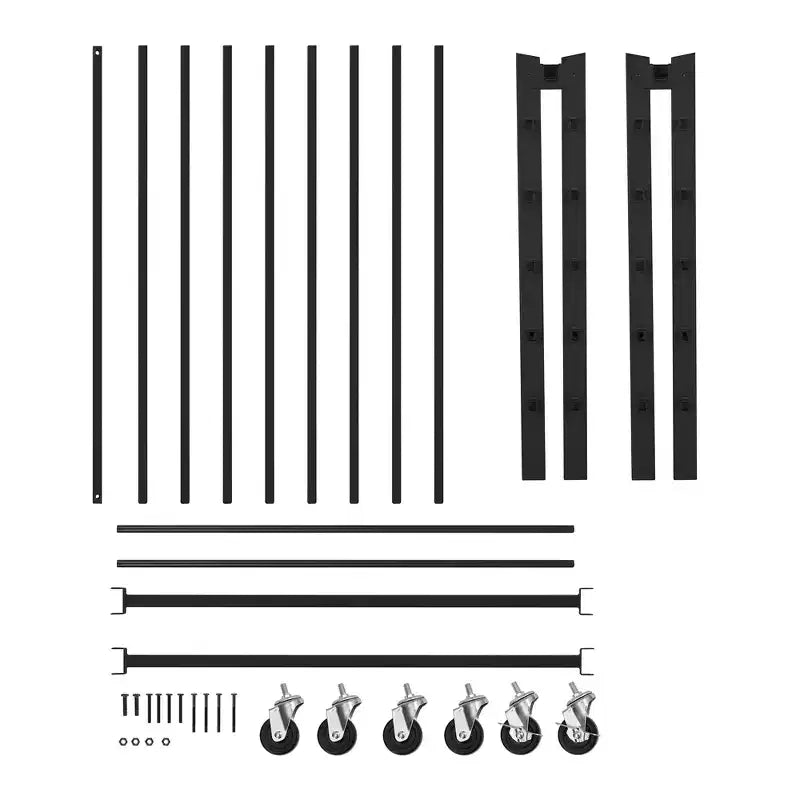 VECELO Struttura per Letto Estraibile Singolo/Rotelle/Supporto a Doghe in Metallo Migliorato e Rinforzato con Rotelle Bloccabili, Nero/Bianco