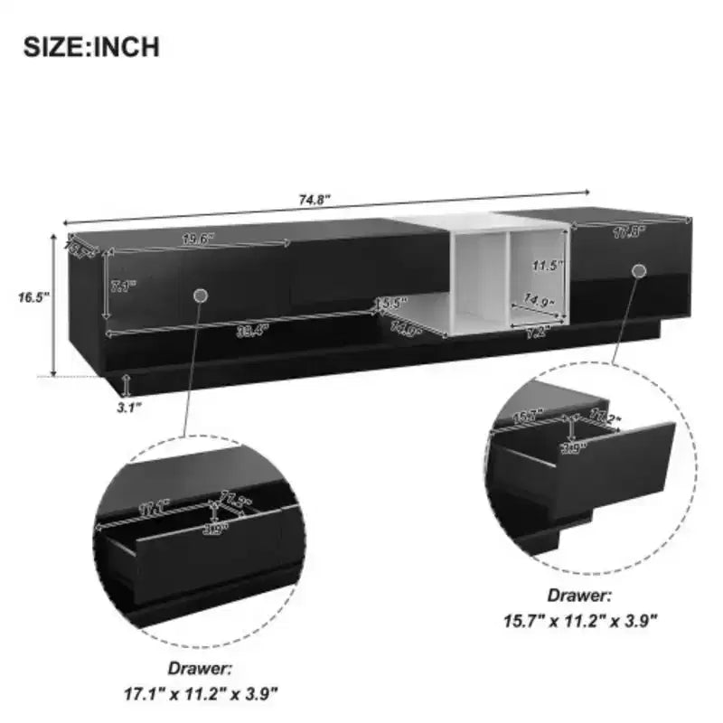 Mobile TV Versatile 80: Bicolore, Ampio Spazio di Archiviazione