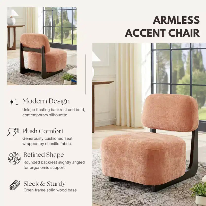 Poltrona Moderna Solara Roundhill Furniture con Struttura in Legno Massello