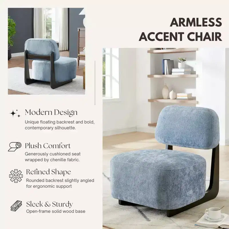 Poltrona Moderna Solara Roundhill Furniture con Struttura in Legno Massello