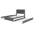 Upholstered Platform Bed with Storage and Twin Trundle - Classic Headboard