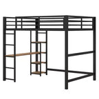 Whisen Letto a soppalco in metallo, dimensioni 77,8L x 56,2W, con scrivania e mensole integrate