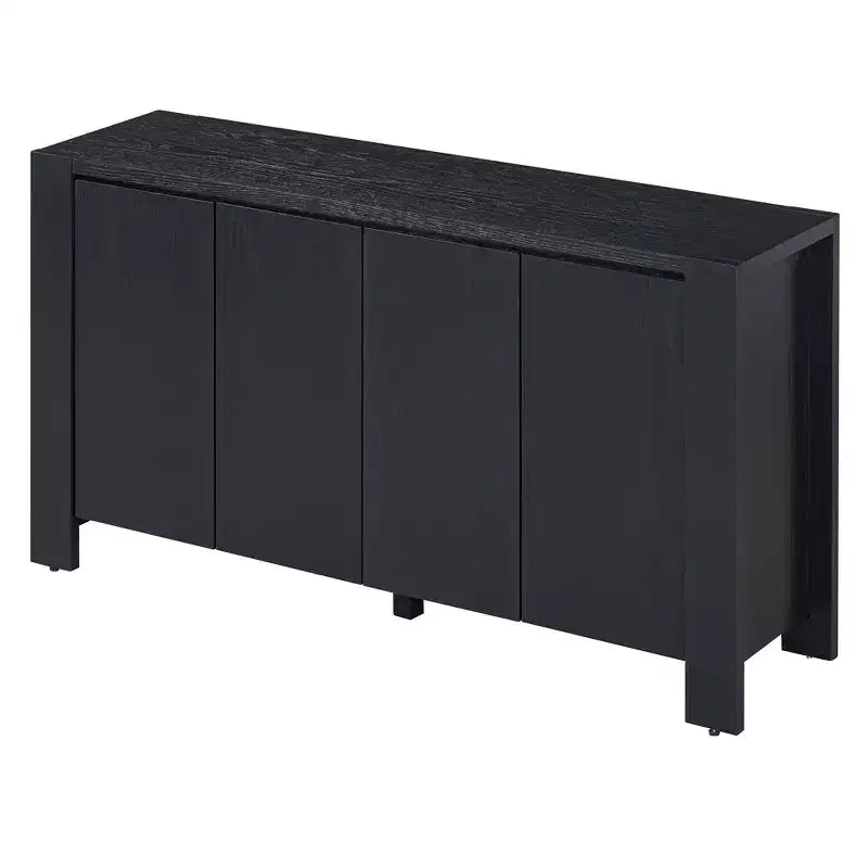 Credenza Whisen con Contenitore, Mobile Contenitore Retrò in Legno a 4 Ante con Finitura Invecchiata e Ripiani Regolabili