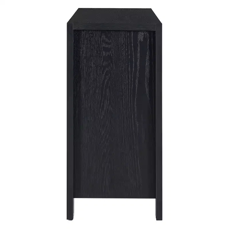 Credenza Whisen con Contenitore, Mobile Contenitore Retrò in Legno a 4 Ante con Finitura Invecchiata e Ripiani Regolabili