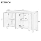 Credenza Whisen con Contenitore, Mobile Contenitore Retrò in Legno a 4 Ante con Finitura Invecchiata e Ripiani Regolabili