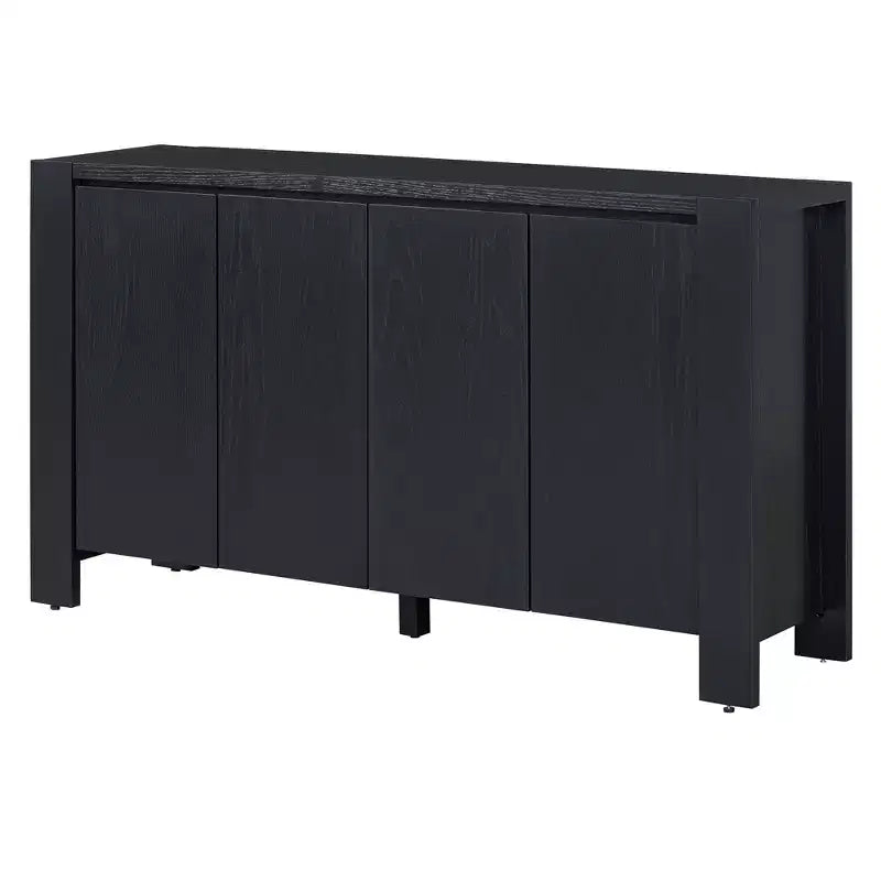 Credenza Whisen con Contenitore, Mobile Contenitore Retrò in Legno a 4 Ante con Finitura Invecchiata e Ripiani Regolabili
