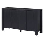 Credenza Whisen con Contenitore, Mobile Contenitore Retrò in Legno a 4 Ante con Finitura Invecchiata e Ripiani Regolabili