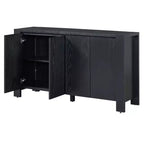 Credenza Whisen con Contenitore, Mobile Contenitore Retrò in Legno a 4 Ante con Finitura Invecchiata e Ripiani Regolabili