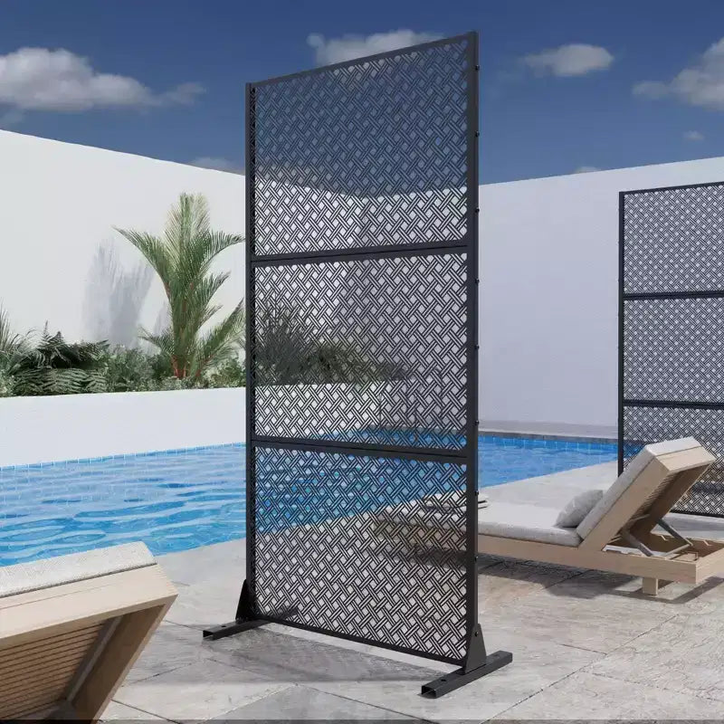 Griglia doppia Tessitura Pannello in acciaio zincato nero | 183A x 120L x 40P cm