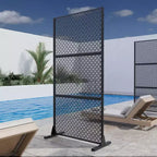 Griglia doppia Tessitura Pannello in acciaio zincato nero | 183A x 120L x 40P cm