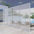 White Double-Grid Woven Galvanized Steel Screen | 183H x 90W x 40D cm