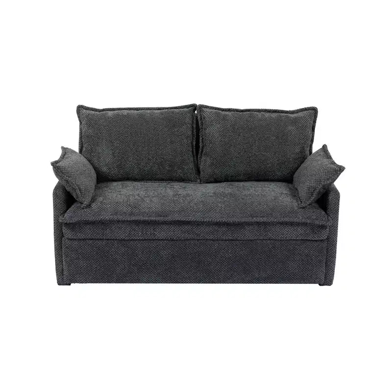 Divano Letto Estraibile 59,5/73,6W, Divano Letto Trasformabile in Velluto a Coste con Contenitore Laterale e Stazione di Ricarica USB - ModernLuxe