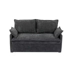 Divano Letto Estraibile 59,5/73,6W, Divano Letto Trasformabile in Velluto a Coste con Contenitore Laterale e Stazione di Ricarica USB - ModernLuxe