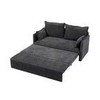 Divano Letto Estraibile 59,5/73,6W, Divano Letto Trasformabile in Velluto a Coste con Contenitore Laterale e Stazione di Ricarica USB - ModernLuxe