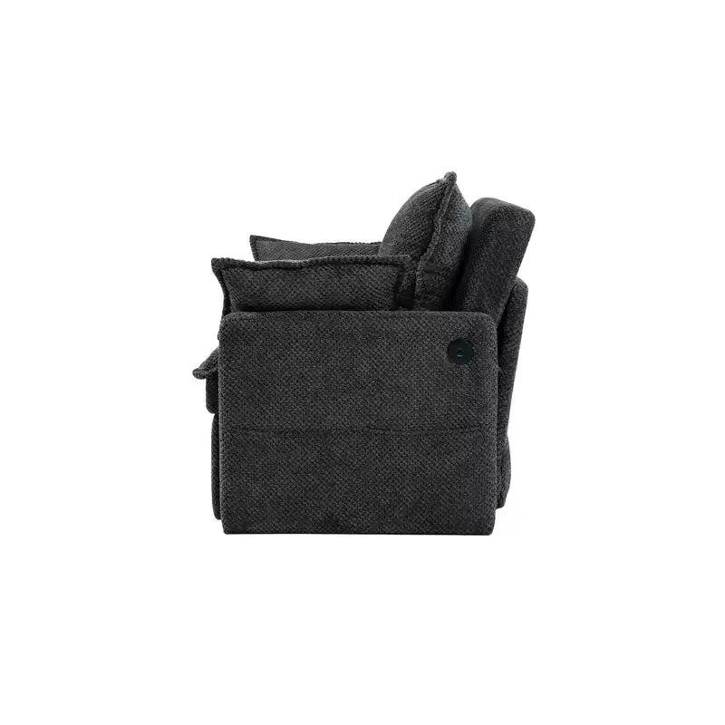 Divano Letto Estraibile 59,5/73,6W, Divano Letto Trasformabile in Velluto a Coste con Contenitore Laterale e Stazione di Ricarica USB - ModernLuxe