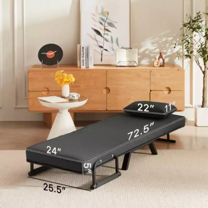 Poltrona Letto Pieghevole 5 in 1 per Adulti, Divano Letto Convertibile con Schienale Regolabile in 5 Posizioni e Cuscino