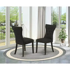 HomeStock Gallatin Parsons Sedie da Pranzo in Tessuto Lino Nero Set da 2