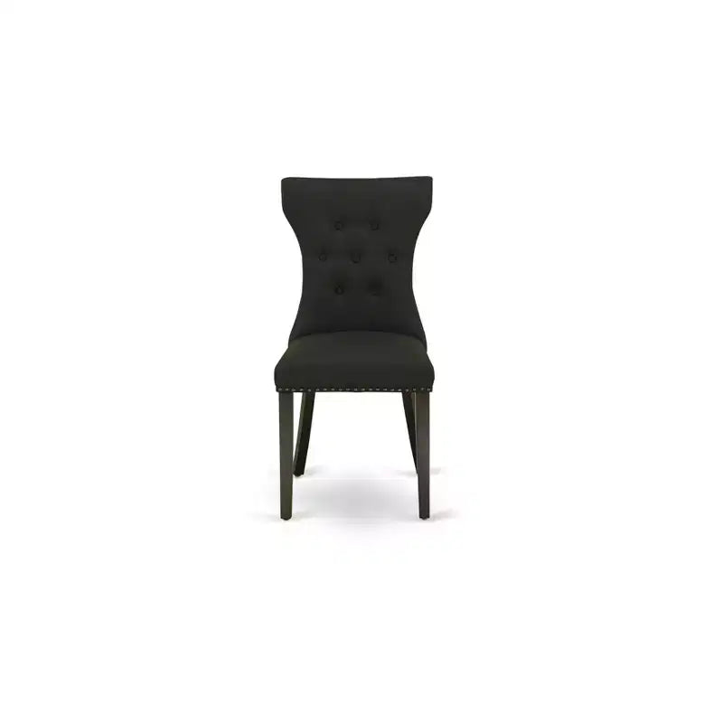 HomeStock Gallatin Parsons Sedie da Pranzo in Tessuto Lino Nero Set da 2