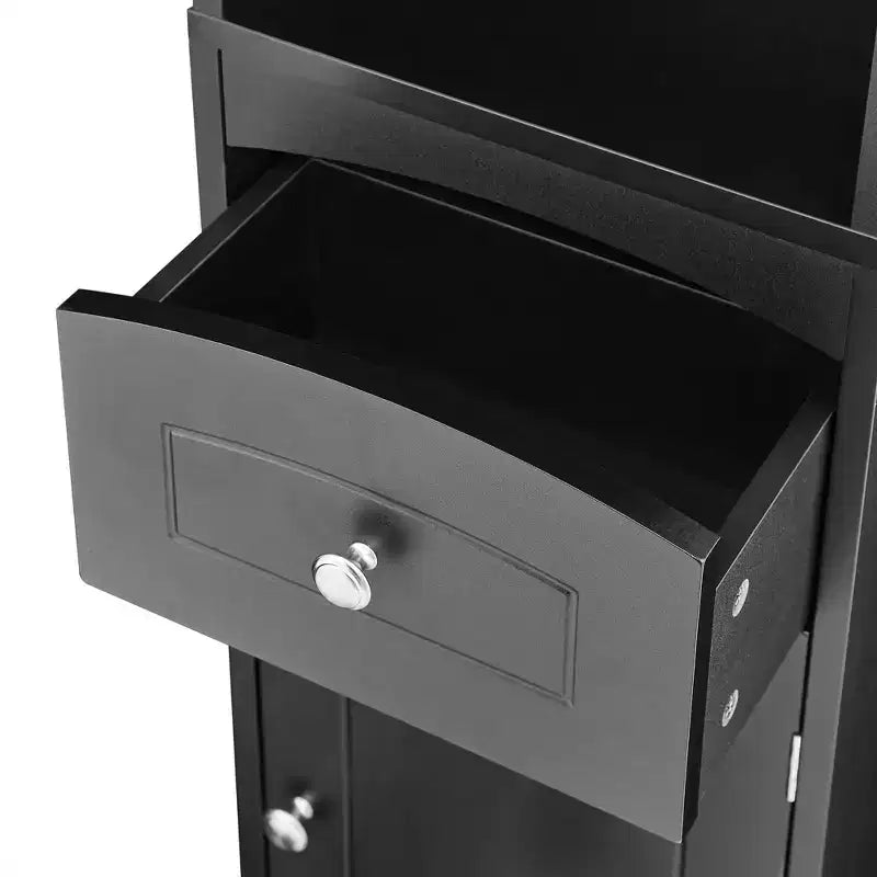Mobiletto da bagno verticale Whisen, Armadietto portaoggetti da terra con cassetto e ripiani regolabili