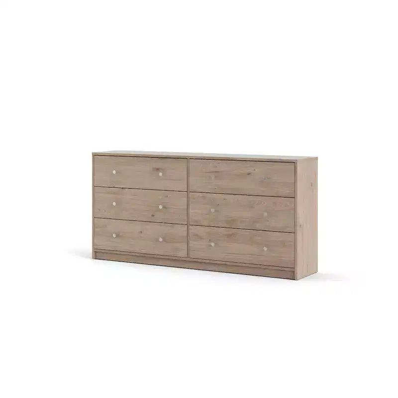 Cassettiera doppia Tvilum Portland a 6 cassetti, Jackson Hickory
