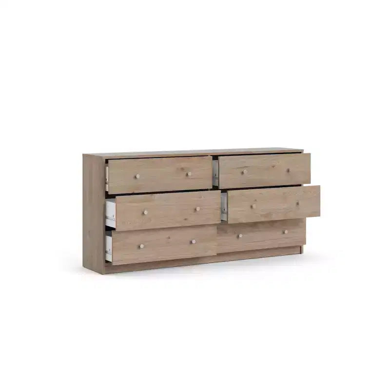 Cassettiera doppia Tvilum Portland a 6 cassetti, Jackson Hickory