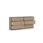 Cassettiera doppia Tvilum Portland a 6 cassetti, Jackson Hickory