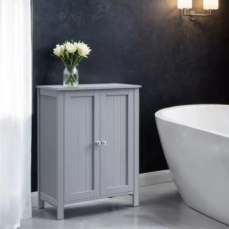 Mobiletto da bagno autoportante grigio ardesia - 30 x 60 x 80 cm, con 2 ripiani regolabili per un ampio spazio contenitivo in bagno