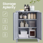 Mobiletto da bagno autoportante grigio ardesia - 30 x 60 x 80 cm, con 2 ripiani regolabili per un ampio spazio contenitivo in bagno