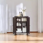 Mobiletto da bagno autoportante grigio ardesia - 30 x 60 x 80 cm, con 2 ripiani regolabili per un ampio spazio contenitivo in bagno
