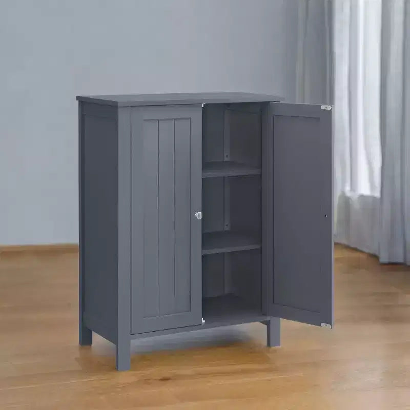 Mobiletto da bagno autoportante grigio ardesia - 30 x 60 x 80 cm, con 2 ripiani regolabili per un ampio spazio contenitivo in bagno