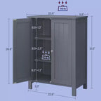 Mobiletto da bagno autoportante grigio ardesia - 30 x 60 x 80 cm, con 2 ripiani regolabili per un ampio spazio contenitivo in bagno