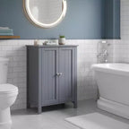Mobiletto da bagno autoportante grigio ardesia - 30 x 60 x 80 cm, con 2 ripiani regolabili per un ampio spazio contenitivo in bagno
