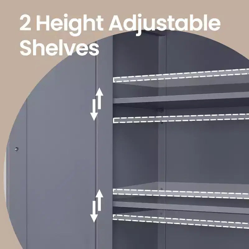 Mobiletto da bagno autoportante grigio ardesia - 30 x 60 x 80 cm, con 2 ripiani regolabili per un ampio spazio contenitivo in bagno