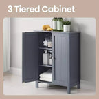 Mobiletto da bagno autoportante grigio ardesia - 30 x 60 x 80 cm, con 2 ripiani regolabili per un ampio spazio contenitivo in bagno